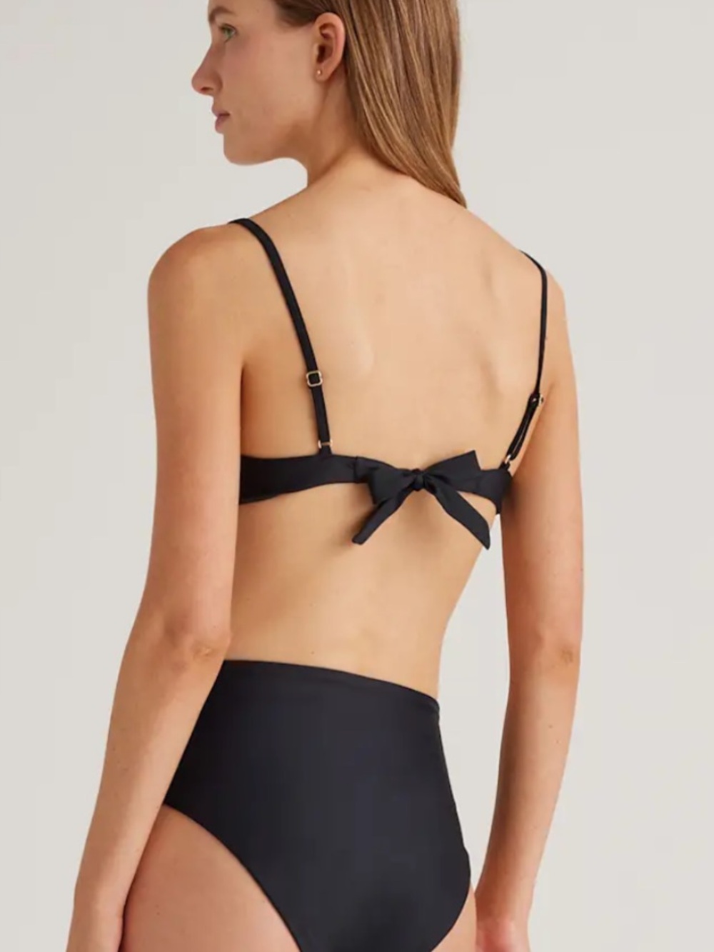 Quince Italian Demi Bikini Top Black Size Large - Picture 2 of 5